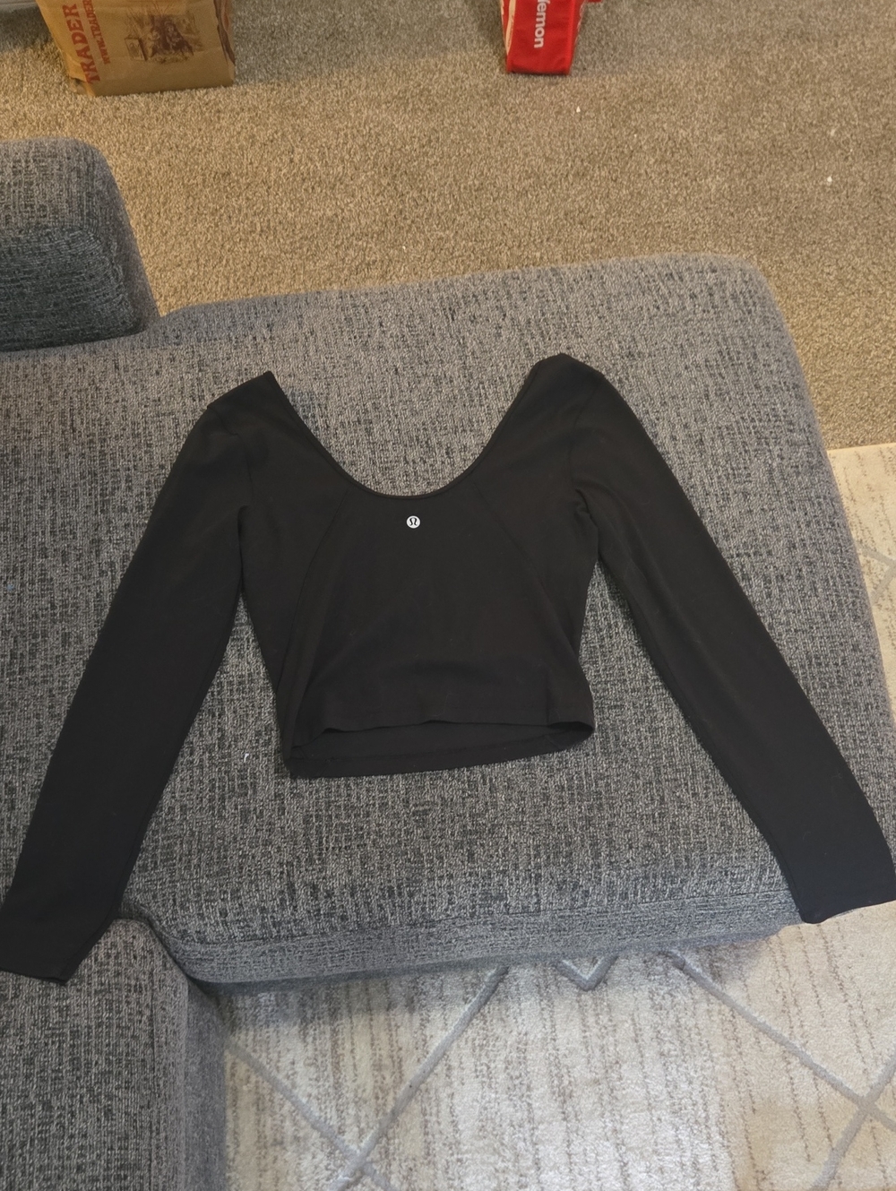 lululemon athletica Black Align Long-Sleeve Scoop Crop Top